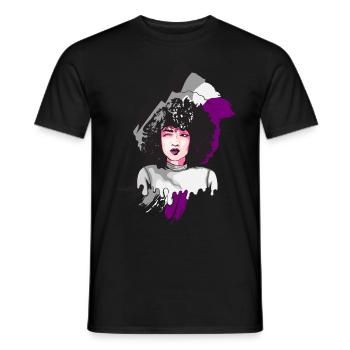 Afro Girl Asexual Flag Black Story Mel - Men's T-Shirt - black - Front - AI Model Male 178 light (178cm)