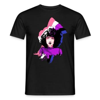 Afro Girl Genderfluid Flag Black History M - Men's T-Shirt - black - Front - AI Model Male 178 light (178cm)