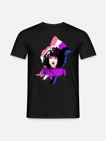 Afro Girl Genderfluid Flag Black History M - T-shirt homme - noir