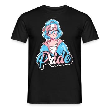 Transgender Stolz Japanisch Cool Anime Mädchen Tra - Männer T-Shirt - Schwarz - Vorne - AI Model Male 178 light (178cm)