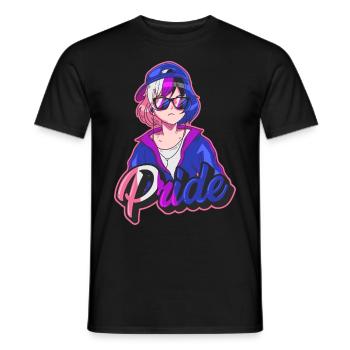 Genderfluid Proud Japanese Cool Anime Girl Gen - Men's T-Shirt - black - Front - AI Model Male 178 light (178cm)