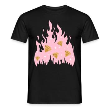 New Money Aesthetic Fire Flame Diamond - T-shirt homme - noir - Devant - AI Model Male 178 light (178cm)