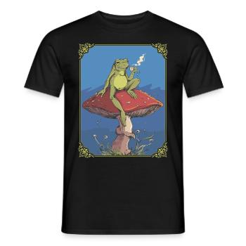 Cottagecore Ästhetischer Frosch-Pilz-Tee Goblincor - Männer T-Shirt - Schwarz - Vorne - AI Model Male 178 light (178cm)