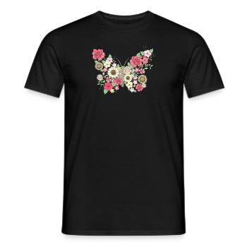 Bloomcore Esthétique Papillon Flower Cottagec - T-shirt homme - noir - Devant - AI Model Male 178 light (178cm)