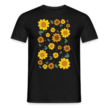 Bloomcore Esthétique Tournesols Flowercore Cott - T-shirt homme - noir - Devant - AI Model Male 178 light (178cm)