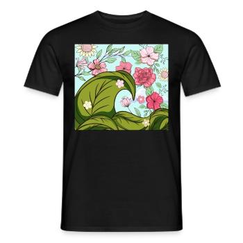 Bloomcore Aesthetic Big wave off Kanagawa Cotta - Men's T-Shirt - black - Front - AI Model Male 178 light (178cm)