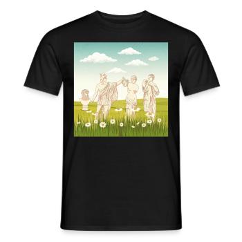 Bloomcore Esthétique Statue grecque Flowercor - T-shirt homme - noir - Devant - AI Model Male 178 light (178cm)