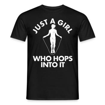 Funny Skipping Rope Just A Girl Who Hops Into It J - Männer T-Shirt - Schwarz - Vorne - AI Model Male 178 light (178cm)