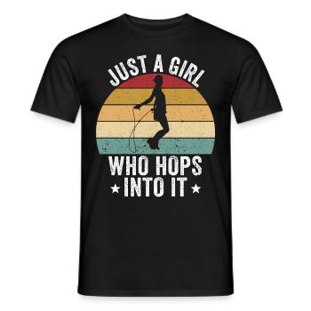 Funny Skipping Rope Springseil Nur ein Mädchen, da - Männer T-Shirt - Schwarz - Vorne - AI Model Male 178 light (178cm)