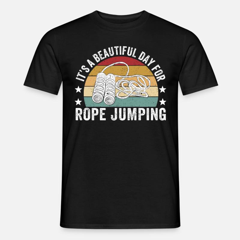 Lustiges Springseil Springseil springen Springseil - Männer T-Shirt - Schwarz