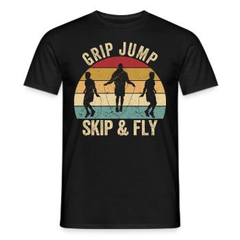 Funny skipping rope skipping rope handle jumping spri - Men's T-Shirt - black - Front - AI Model Male 178 light (178cm)