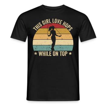 Drôle de corde à sauter cette fille sautillant - T-shirt homme - noir - Devant - AI Model Male 178 light (178cm)