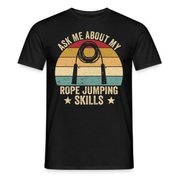 Lustiges Springseil Springseil springen Springseil - Männer T-Shirt - Schwarz - Vorne - AI Model Male 178 light (178cm)