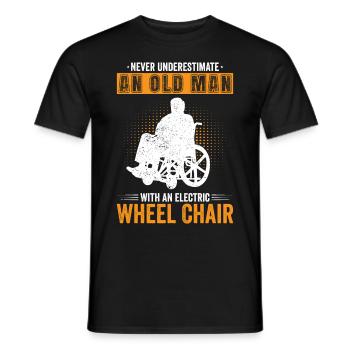 Funny Spinal Cord Injury Wheelchair Cross-Section - Men's T-Shirt - black - Front - AI Model Male 178 light (178cm)
