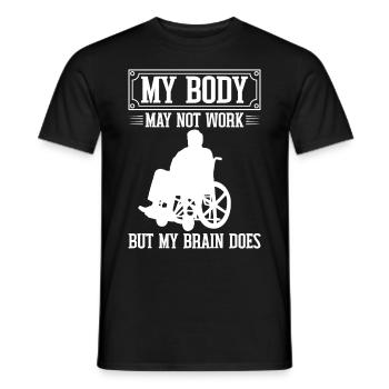 Drôle de lésion de la moelle épinière Coupe transversale du fauteuil roulant - T-shirt homme - noir - Devant - AI Model Male 178 light (178cm)