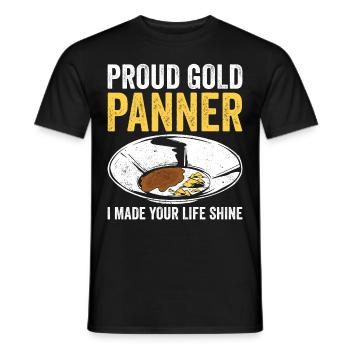 Funny Gold Panners Gold Seekers Gold Diggers Excavators - Men's T-Shirt - black - Front - AI Model Male 178 light (178cm)