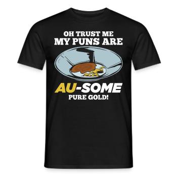 Funny Gold Panning Gold Prospectors Gold Digger Wordspit - Men's T-Shirt - black - Front - AI Model Male 178 light (178cm)