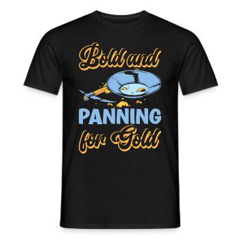 Lustiges Goldwaschen Goldsucher kühn und schwenken - Männer T-Shirt - Schwarz - Vorne - AI Model Male 178 light (178cm)