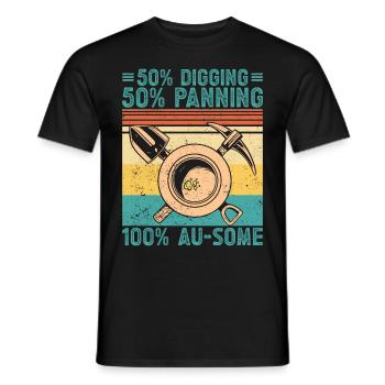 Funny gold panning 50% Digging 50% Digging 100% - Men's T-Shirt - black - Front - AI Model Male 178 light (178cm)