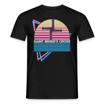 La Croix de Sainte Brigitte Rétro - T-shirt homme - noir - Devant - AI Model Male 178 light (178cm)