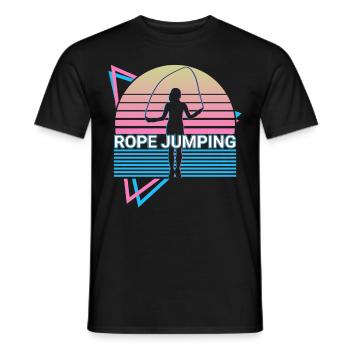 Jumping rope Jumping Rope Fitness Retro - Men's T-Shirt - black - Front - AI Model Male 178 light (178cm)