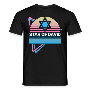 Étoile de David Rétro Juif - T-shirt homme - noir - Devant - AI Model Male 178 light (178cm)