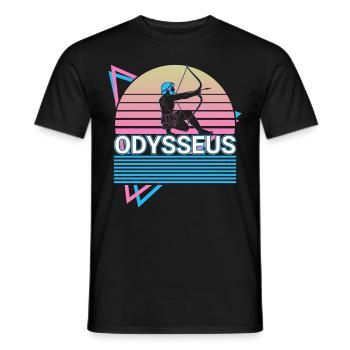 Odysseus Ancient Greek Greek mythology Retr - Men's T-Shirt - black - Front - AI Model Male 178 light (178cm)