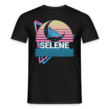 Selene goddess Ancient Greek Greek mythology - Men's T-Shirt - black - Front - AI Model Male 178 light (178cm)