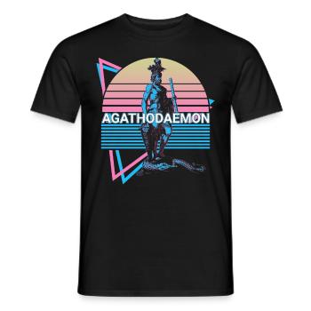 Agathodaemon Greek god Ancient Greek - Men's T-Shirt - black - Front - AI Model Male 178 light (178cm)