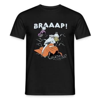 Eisbär fährt Schneemobil Braap Design - Männer T-Shirt - Schwarz - Vorne - AI Model Male 178 light (178cm)