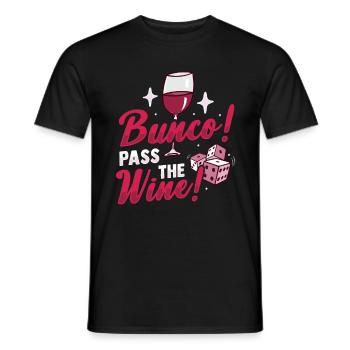 Bunco Pass the Wine Design for Bunco Babe and Wine - Men's T-Shirt - black - Front - AI Model Male 178 light (178cm)