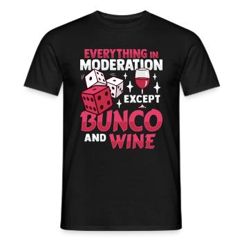 Bunco Wine Design for Bunco Babe and Wine Drinkers - Men's T-Shirt - black - Front - AI Model Male 178 light (178cm)
