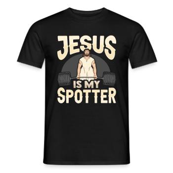 Jesus ist mein Spotter Design für Gott Gläubiger A - Männer T-Shirt - Schwarz - Vorne - AI Model Male 178 light (178cm)