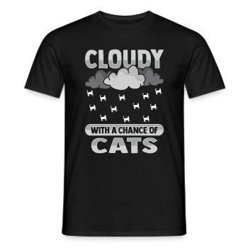 Nuageux avec une chance pour la conception de chat - T-shirt homme - noir - Devant - AI Model Male 178 light (178cm)
