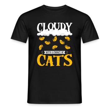 Nuageux avec une chance de conception de chat - T-shirt homme - noir - Devant - AI Model Male 178 light (178cm)