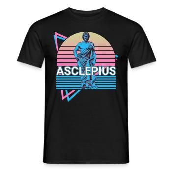 Asclepius Greek god Ancient Greek myth - Men's T-Shirt - black - Front - AI Model Male 178 light (178cm)