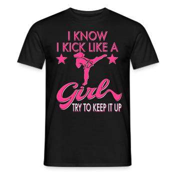 Karate Taekwondo Mädchen Frauen Karate Kick - Männer T-Shirt - Schwarz - Vorne - AI Model Male 178 light (178cm)