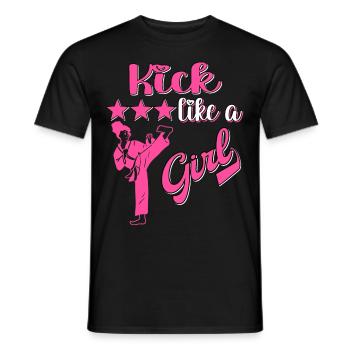 Karate Taekwondo Mädchen Frauen Karate Kick - Männer T-Shirt - Schwarz - Vorne - AI Model Male 178 light (178cm)