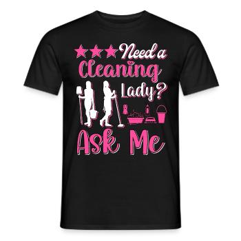 Housekeeper Maid Cleaner - Men's T-Shirt - black - Front - AI Model Male 178 light (178cm)