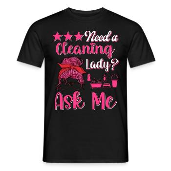 Housekeeper Maid Cleaner - Men's T-Shirt - black - Front - AI Model Male 178 light (178cm)
