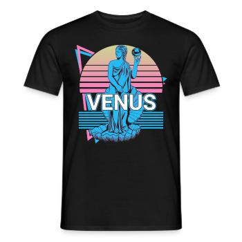 Vénus Dieu de l’Amour et de la Beauté Antiquité romaine - T-shirt homme - noir - Devant - AI Model Male 178 light (178cm)