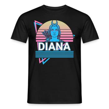 Diana Déesse Ancienne Mythologie Romaine Rétro - T-shirt homme - noir - Devant - AI Model Male 178 light (178cm)