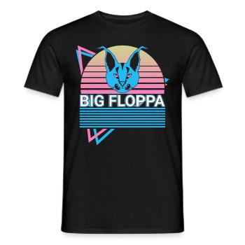 Big Floppa Karakal Katze Meme Retro - Männer T-Shirt - Schwarz - Vorne - AI Model Male 178 light (178cm)
