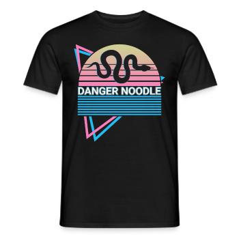 Danger Noodle Retro Snake - T-shirt homme - noir - Devant - AI Model Male 178 light (178cm)