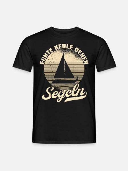 Segler Segelboot Meer Vintage Echte Kerle Gehen - Männer T-Shirt - Schwarz