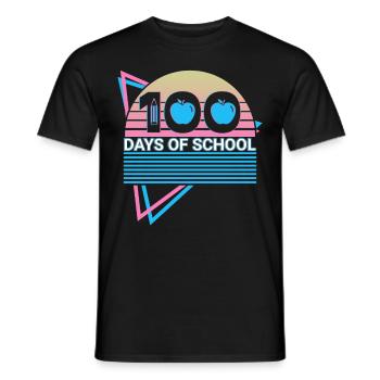 100 Days School Retro - Men's T-Shirt - black - Front - AI Model Male 178 light (178cm)