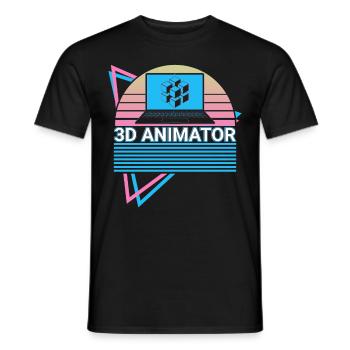 3D-Animator Retro - Männer T-Shirt - Schwarz - Vorne - AI Model Male 178 light (178cm)
