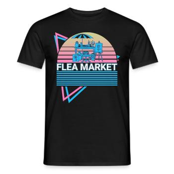 Flohmarkt Retro - Männer T-Shirt - Schwarz - Vorne - AI Model Male 178 light (178cm)