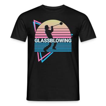 Soufflage de verre Rétro Souffleurs de verre - T-shirt homme - noir - Devant - AI Model Male 178 light (178cm)