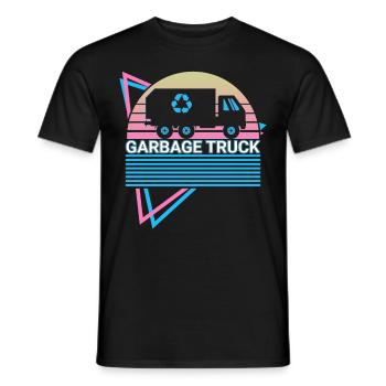 Camion à ordures rétro - T-shirt homme - noir - Devant - AI Model Male 178 light (178cm)